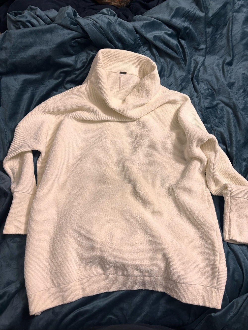Free People Cream Cowl Neck Sweater